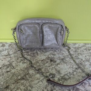 MZ Wallace Metallic Crossbody Bag with Chain Strap